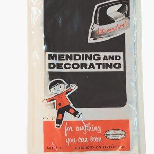 Bondex Iron On Patch Stay On Fabric 7x12 Black  Mending Decorating